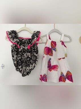 Baby girl outfit bundle floral and butterflies size 12m